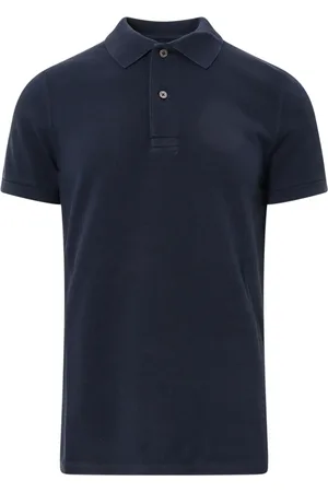 Tom Ford Top, Herre, Blå, XL, Bomuld, Blå T-shirts og Polos med Ribbed Krave