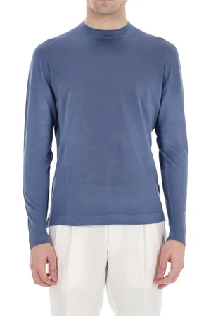 DRUMOHR Strik, Herre, Blå, L, Silke Crewneck Sweater