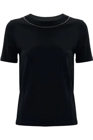 Kocca Top, Dame, Sort, XS, Skinnende Crewneck T-shirt