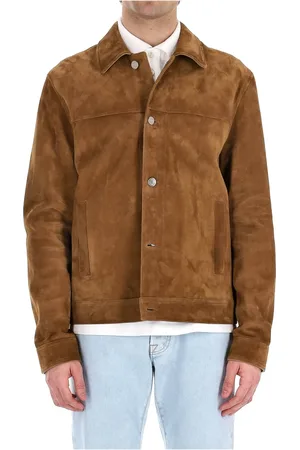 Jacob Cohen Jakke, Herre, Brun, L, Brun Ruskind Trucker Jakke