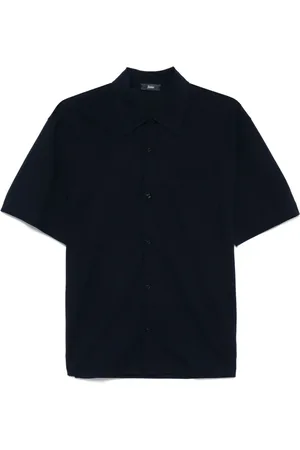 HERNO Skjorte, Herre, Blå, M, Bomuld, Luksus Bomuldsskjorte Navy Blå