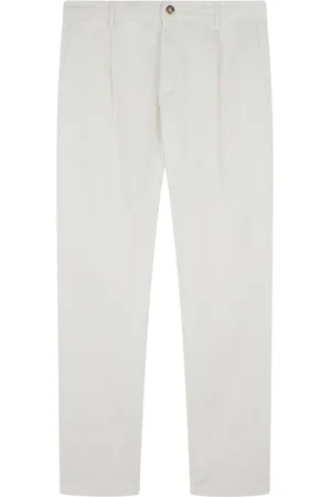 Paul & Shark Bukser, Herre, Hvid, L, Bomuld, Front Plisseret Bomuld Chino Bukser