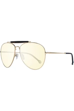 Tommy Hilfiger Tilbehør, Dame, Gul, ONE SIZE, Uld, Guld Aviator Solbriller til Kvinder