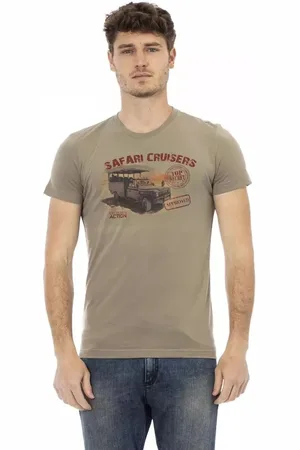 Trussardi Top, Herre, Grøn, XL, Bomuld, Smaragd Nuancer Bomuldsblanding T-shirt
