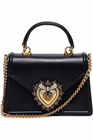 Dolce & Gabbana Taske, Dame, Sort, ONE SIZE, Uld, Sort Skuldertaske med Tryklås
