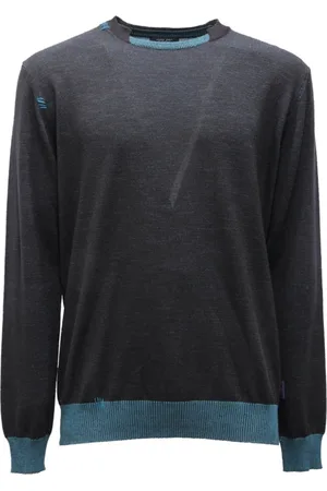 BOB der Bär Strik, Herre, Sort, 2XL, Blå Melange Hard Sweater Made in Italy