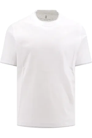 Brunello Cucinelli Top, Herre, Hvid, 3XL, Bomuld, Hvide T-shirts og Polos Made in Italy