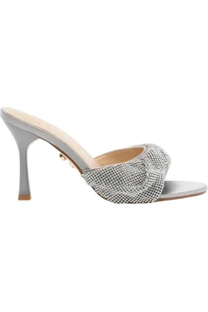 Twentyfour Sko, Dame, Grå, 41 EU, Sølv Strass Knude Sandaler