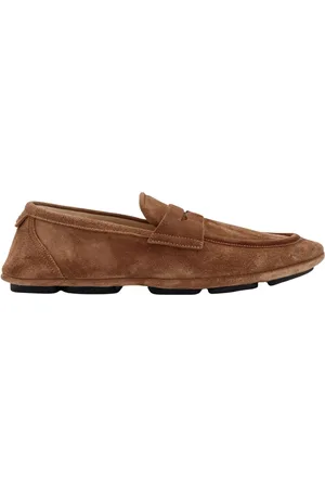 Dolce & Gabbana Sko, Herre, Brun, 41 EU, Brun flade sko med metalmonogram