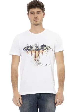Trussardi Top, Herre, Hvid, XL, Afslappet kortærmet rund hals T-shirt