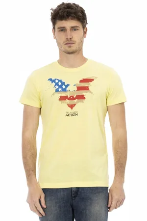 Trussardi Top, Herre, Gul, XL, Kortærmet Rund Hals T-shirt