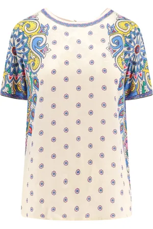 Etro Bluser & Skjorter, Dame, Flerfarvet, L, Beige T-shirts og Polos