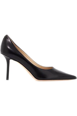 Jimmy Choo Sko, Dame, Sort, 36 EU, Uld, Guld Logo Læder Pumps