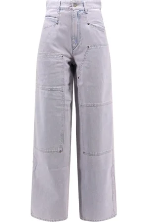 Isabel Marant Jeans, Dame, Blå, XS, Bomuld, Blå High-Waisted Jeans med Lynlås