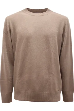 BROOKSFIELD Strik, Herre, Brun, 2XL, Uld, Uldtrøje lavet i Italien