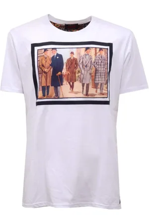 BOB der Bär Top, Herre, Hvid, XL, Bomuld, Hvid Bomuld Trykt Gentleman T-shirt