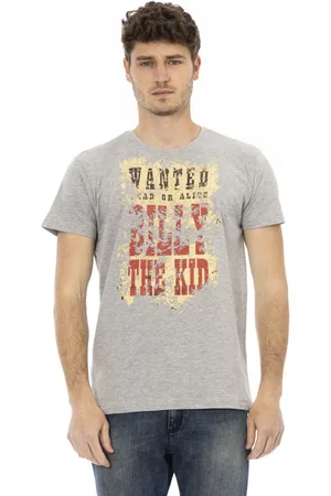 Trussardi Top, Herre, Grå, M, Afslappet Rund Hals Kortærmet T-shirt