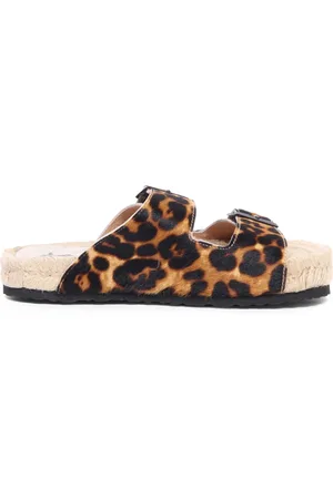 MANEBI Sko, Dame, Brun, 36 EU, Leopard Print Sandaler