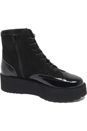 Hogan Sko, Dame, Sort, 39 EU, Suede, Anfibio Urban Ankelstøvle Patent/Suede Sko