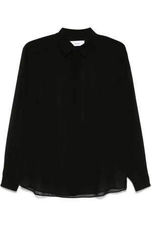 LARDINI Skjorte, Herre, Sort, XL, Sort klassisk krave langærmet skjorte
