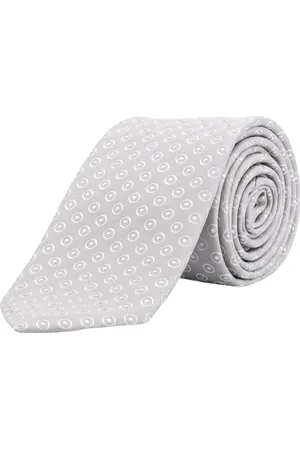 Giorgio Armani Tilbehør, Herre, Grå, ONE SIZE, Silkeslips med prikker