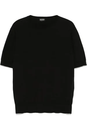Ermenegildo Zegna Top, Herre, Sort, M, Crew Neck T-shirt