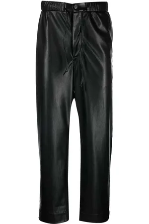 Nanushka Bukser, Herre, Sort, M, Polyester, Sort Snørebåndsbukser Mode