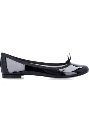 Repetto Sko, Dame, Sort, 39 EU, Bomuld, Sorte Lukkede Balletflader Bue Detalje