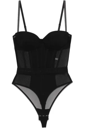 Elisabetta Franchi Top, Dame, Sort, S, Sort Bodysuit med Justerbare Stropper