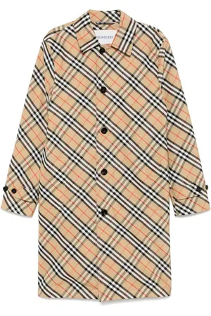 Burberry Frakke, Herre, , L, Polyester, Knapfrakke med bælte ved ærmerne