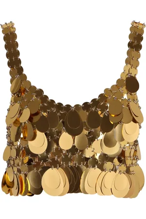 Paco rabanne Top, Dame, Gul, XS, Pailletbesat Sparkle Crop Top