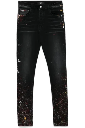 AMIRI Jeans, Herre, Sort, W31, Sort Maling Splatter Klassiske Jeans