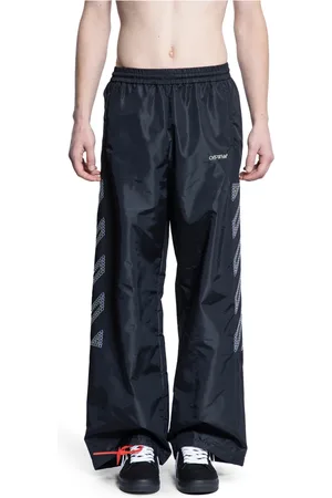 OFF-WHITE Bukser, Herre, Sort, L, Nylon, Sort Faille Track Bukser