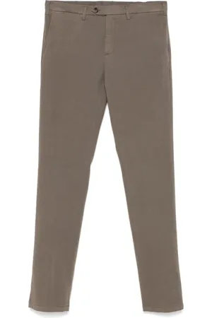 CANALI Bukser, Herre, Brun, 5XL, Bomuld, Taupe Brun Slim Fit Twill Bukser