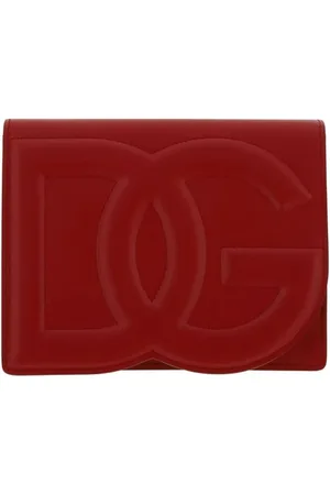 Dolce & Gabbana Taske, Dame, Rød, ONE SIZE, Uld, Logo Skuldertaske med Magnetisk Klap