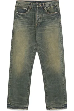 Purple Brand Jeans, Herre, Blå, W31, Klassiske Blå Jeans med Logo Patch
