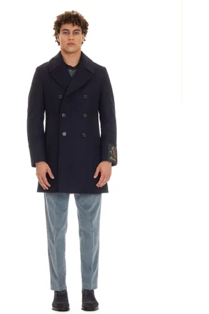 Sealup Frakke, Herre, Blå, 3XL, Uld, Blå Peacoat med Hornknapper