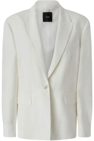 Pinko Jakke, Dame, Hvid, XS, Uld, Hvid overtøj jakke stilfuldt design
