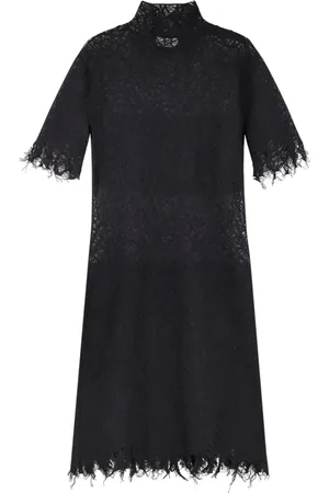 Alexander McQueen Kjole, Dame, Sort, S, Bomuld, Sort Zip Høj Hals Kjole