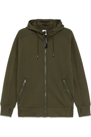 C.P. Company Sweathshirts & Hoodies, Herre, Grøn, XL, Bomuld, Khaki Goggles Hættetrøje Med Lynlås