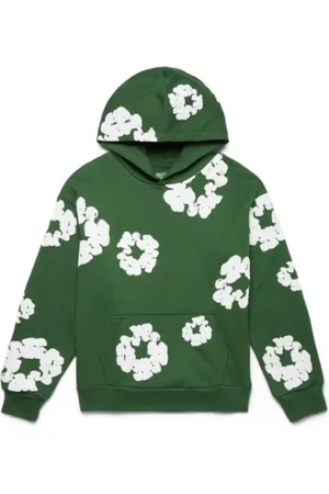 DENIM TEARS Sweathshirts & Hoodies, Herre, Grøn, L, Bomuld, Grøn Bomuldskrans Hættetrøje