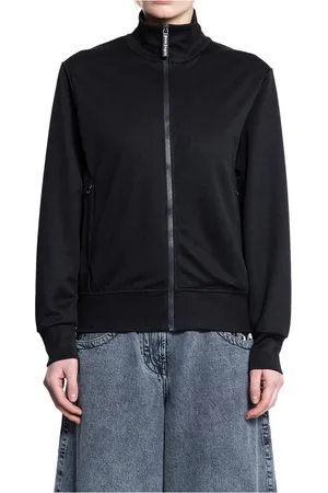 Palm Angels Sweathshirts & Hoodies, Dame, Sort, S, Sort Curved Logo Track Jacket