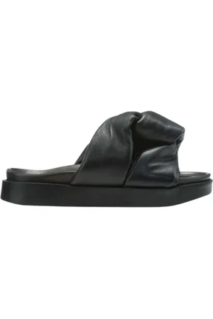 INUIKII Sko, Dame, Sort, 36 EU, Uld, Sommer Chic Sliders til Kvinder