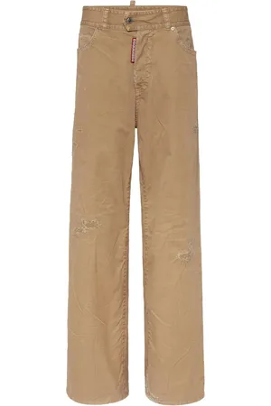 Dsquared2 Bukser, Dame, Brun, XS, Bomuld, Brun Bomuld Ripped Jeans