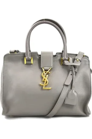 Saint Laurent Pre-owned, Dame, Grå, ONE SIZE, Uld, Pre-owned Laeder hndtasker