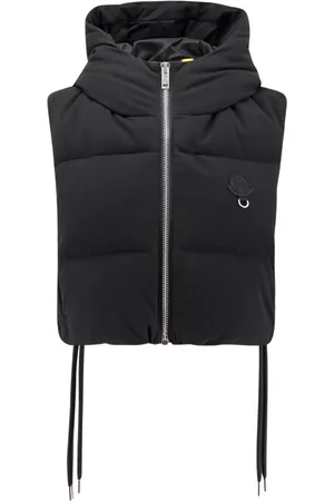 Moncler Jakke, Dame, Sort, S, Polyester, Sorte jakker med lynlås lukning