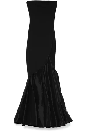 Solace Kjole, Dame, Sort, 3XS, Uld, Mermaid Silhouette Ruffle Hem Kjole