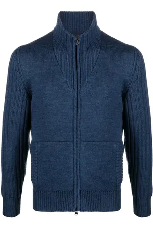Paul & Shark Strik, Herre, Blå, S, Uld, Blå Zip Cardigan til Mænd