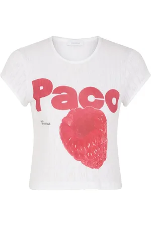 Paco rabanne Top, Dame, Hvid, M, Bomuld, Hvid T-shirt og Polo