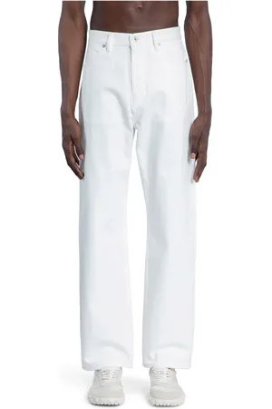 Jil Sander Jeans, Herre, Hvid, W31, Denim, Løse Denim Bukser med Bælthuller